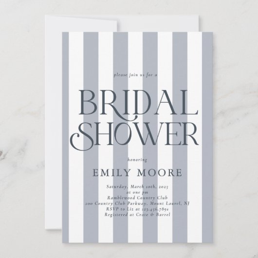 Elegantes Brautparty Einladung (Vorderseite)