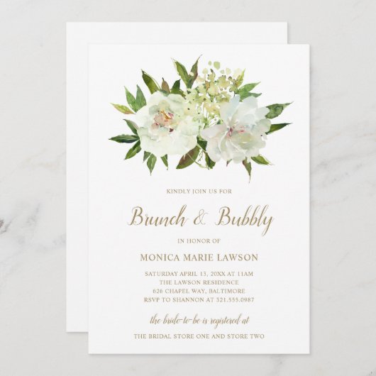 Elegantes Brautparty Einladung (Vorne/Hinten)