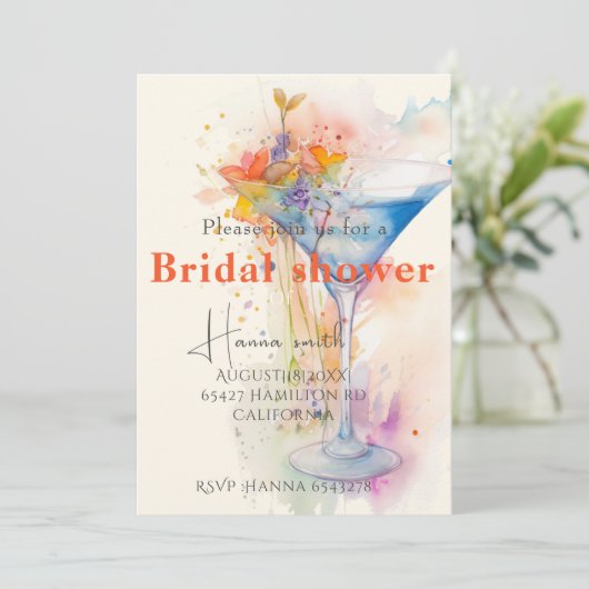 elegantes Brautparty Einladung (Stehend Vorderseite)