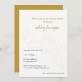 Elegantes Brautparty Einladung, Gold Einladung (Vorne/Hinten)