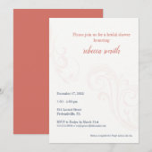 Elegantes Brautparty Einladung, Korallen Einladung (Vorne/Hinten)