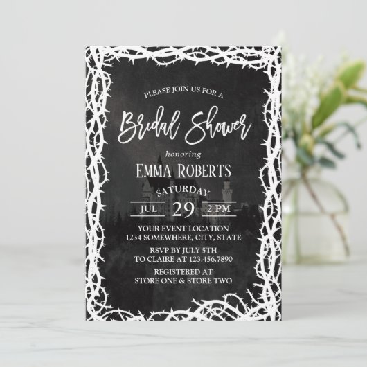 Elegantes Brautparty Fairy Castle Einladung (Stehend Vorderseite)