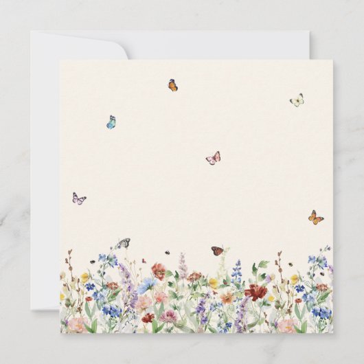 Elegantes Brautparty Floral Boho Wasserfarben Einladung (Rückseite)