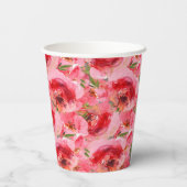 Elegantes Brautparty floraler Peonies Pappbecher (Rückseite)