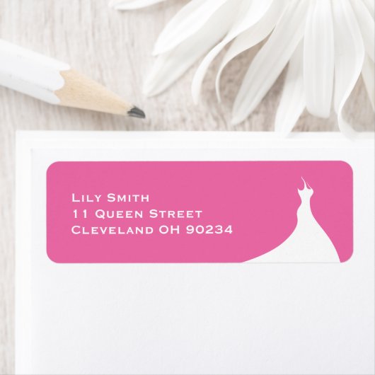 Elegantes Brautparty fuchsia Label (Insitu)