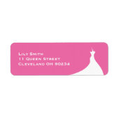 Elegantes Brautparty fuchsia Label (Vorne)