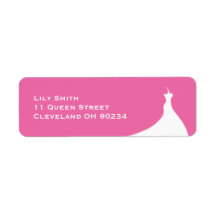 Elegantes Brautparty fuchsia Label
