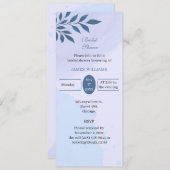 Elegantes Brautparty für blaue Ästhetik Einladung (Vorne/Hinten)