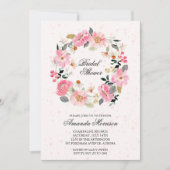 Elegantes Brautparty für Blumenreath Einladung (Vorderseite)