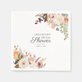 Elegantes Brautparty für Blumenschrift Serviette (Vorderseite)