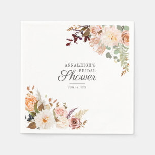 Elegantes Brautparty für Blumenschrift Serviette