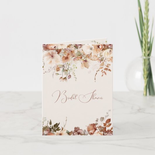 Elegantes Brautparty für einfache Blume Einladung (Vorderseite)