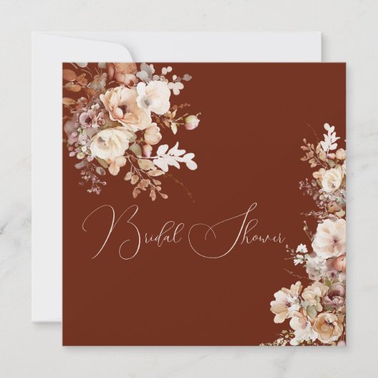 Elegantes Brautparty für einfache Blume Einladung (Vorderseite)