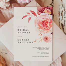 Elegantes Brautparty für Herbst Wasserfarben Einladung