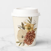 Elegantes Brautparty für Herbst Wasserfarben Pappbecher (Rückseite)