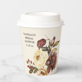 Elegantes Brautparty für Herbst Wasserfarben Pappbecher