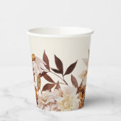 Elegantes Brautparty für Herbst Wasserfarben Pappbecher (Links)