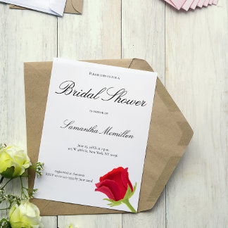 Elegantes Brautparty für klassische Rote Rose Einladung