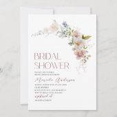 Elegantes Brautparty für moderne Aquarell-Blume Einladung (Vorderseite)