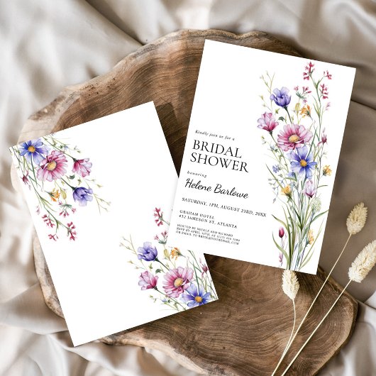 Elegantes Brautparty für moderne Wildblume Einladung