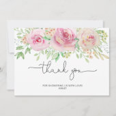 Elegantes Brautparty für Rose Dankeskarte (Vorderseite)