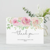 Elegantes Brautparty für Rose Dankeskarte (Stehend Vorderseite)