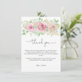 Elegantes Brautparty für Rose Dankeskarte (Stehend Vorderseite)