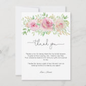 Elegantes Brautparty für Rose Dankeskarte (Vorderseite)
