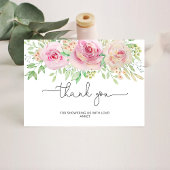 Elegantes Brautparty für Rose Dankeskarte