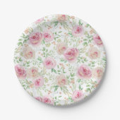 Elegantes Brautparty für Rose Pappteller (Vorderseite)