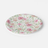 Elegantes Brautparty für Rose Pappteller (Schrägansicht)