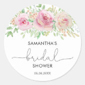 Elegantes Brautparty für Rose Runder Aufkleber (Vorderseite)