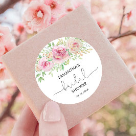 Elegantes Brautparty für Rose Runder Aufkleber