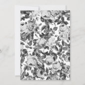 Elegantes Brautparty für Schwarz-weiße Rose Einladung (Rückseite)