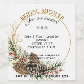 Elegantes Brautparty für Wein. Weinetikett (Einzelnes Label)