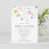 Elegantes Brautparty für Wildblumen Einladung (Stehend Vorderseite)