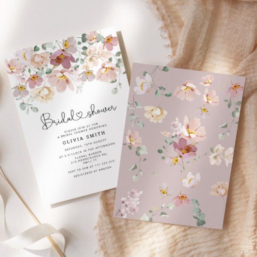 Elegantes Brautparty für Wildblumen Einladung