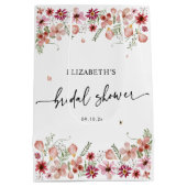 Elegantes Brautparty für Wildblumen Mittlere Geschenktüte (Rückseite)