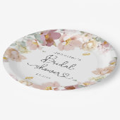 Elegantes Brautparty für Wildblumen Pappteller (Schrägansicht)