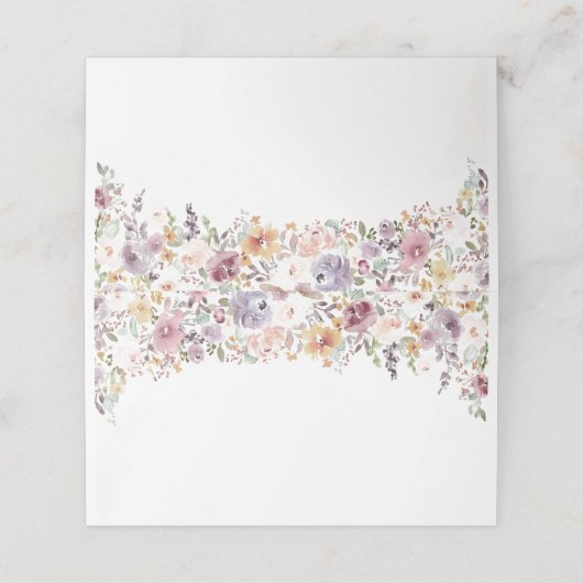 Elegantes Brautparty für Wildblumen Platzkarte (Außenseite Aufgefaltet)