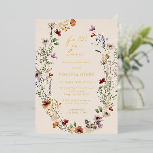 Elegantes Brautparty Gold Folieneinladung (Stehend vorne)