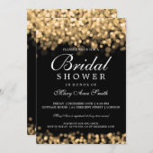 Elegantes Brautparty Gold Lights Einladung (Vorne/Hinten)
