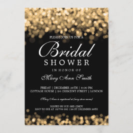 Elegantes Brautparty Gold Lights Einladung