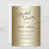 Elegantes Brautparty Gold mit Schwarz Einladung (Vorderseite)