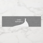 Elegantes Brautparty, graue Leinen Wasserflaschenetikett (Einzelnes Label)