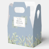 Elegantes Brautparty Grüne Blätter Dusty Blue Geschenkschachtel (Geöffnet)
