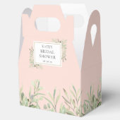 Elegantes Brautparty Grüne Blätter Rosa Rosa Geschenkschachtel (Geöffnet)