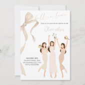 Elegantes Brautparty - Happy Bride & Bridesmaid Einladung (Vorderseite)