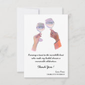 Elegantes Brautparty Host Vielen Dank Mitteilungskarte (Vorderseite)