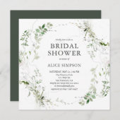 Elegantes Brautparty im Grünen Einladung (Vorne/Hinten)